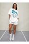 Usa Basketball T-Shirt Shorts - White Bottom Top Combination Shorts T-Shirt Team Printed Oversize Crew Neck - 3