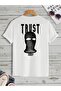 Trust Mast Single Jersey T-Shirt - White Printed Oversize Crew Neck Short Sleeve T-Shirt - 2
