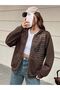 Vibe Written Cardigan - Brown Printed Oversize Hoodie - 4