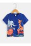 Animals Cotton Children's T-Shirt - Cobalt Blue Printed Girls Boys' Summer Crew Neck T-Shirt