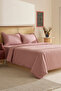 Ella Krep 100% Cotton Double Duvet Cover Set Dusty Rose - 2