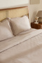 Ella Crepe 100% Cotton Double Duvet Cover Set Beige - 4