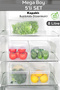 5 Storage Containers with Lids - Organizer Organizer Fruit Vegetable Food Container Storage Box 8 Liters