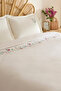 Liana Flower Embroidered 100% Cotton Double Pique Set White - 7