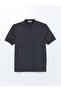 Polo Neck Short Sleeve Men's Textured T-Shirt - 5