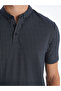 Polo Neck Short Sleeve Men's Textured T-Shirt - 3