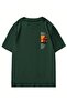 Beach Logo T-Shirt - Green Printed Oversize Crew Neck Short Sleeve - 3