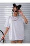 To Rome T-Shirt - Gray Printed Oversize Crew Neck Short Sleeve T-Shirt - 4