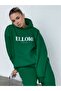 Ellore Australia Tracksuit Set Sweatshirt Jogger - Green Printed Oversize Hoodie - 2