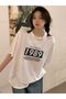 Ouo Youtt 1989 T-Shirt - White Printed Oversize Crew Neck Short Sleeve - 4