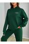 California Dream Tracksuit Set Sweatshirt Jogger - Green Printed Oversize Hooded - 5