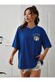 Arizona Sunrise T-shirt - Cobalt Blue Oversize Printed Crew Neck - 4