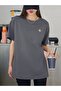 Airplane Logo T-Shirt - Smoke Printed Oversize Crew Neck Short Sleeve - 3