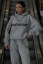 Mood The Label Winter Tracksuit Set - Gray Printed Hooded Oversize Hoodie