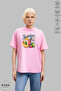 Unisex Crew Neck Summer Vibes Printed Cotton Oversize Short Sleeve T-Shirt