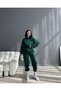 Unprinted Tracksuit Set Sweatshirt Jogger - Green Oversize Raised Crew Neck - 4