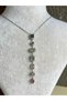Colorful Stone Steel Long Necklace Silver Color Y Necklace - 2