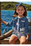Guipure Detailed Girl's Denim Jacket