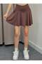 Brown High Waist Shorts Sports Skirt - 2