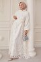 Tulle Balloon Sleeve White Dress - 5