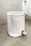 Cigo 2-Piece Bathroom Set Bathroom 6 Liter Steel Trash Can + Toilet Brush - White - 4
