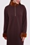 Bitter Brown Fur Sleeve and Collar Detailed Dress - 5