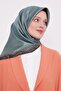 Moss Green Stripe Leopard Pattern Twill Silk Scarf - 2