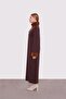Bitter Brown Fur Sleeve and Collar Detailed Dress - 3