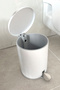 Cigo 2-Piece Bathroom Set Bathroom 6 Liter Steel Trash Can + Toilet Brush - White - 5