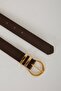 Women's Oval Buckle Faux Leather Jean Belt B1525Axns - 2