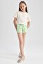 100% Cotton Printed Shorts with Elastic Waist for Girls A2455A823Hs - 4