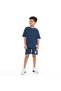 Boys' Cord Set – Navy T-Shirt and Shorts Outfit with Label Detail - 5