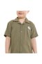 Boys' Casual Cotton Shirt & Shorts Set with pocket Embroidery Motif – Short Sleeve Outfit - Olive - 3