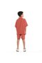 Boys' Jacquard Set – Rust 2-Piece Outfit with Pockets, Polo T-Shirt With Half  Zipper and Shorts - 2