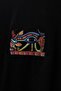 Men's Black Eye Of Ra Embroidery Print Oversize T-shirt - 4