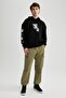 Parachute Pants Elastic Waist with Cargo Pockets A9041Ax23Au - 2