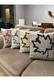 Punch Embroidered Linen Throw Pillow Cover with Plane Leaf Pattern (2 Pieces) - 7