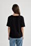 Regular Fit V-Neck Cotton Basic Short Sleeve T-Shirt M9545Az24Sp - 6