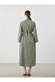 Green Oversized Textured Women's Shirt Dress - 4