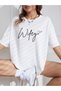 Wifey Heart T-Shirt - White Printed Oversize Crew Neck Short Sleeve Loose