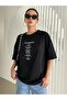 Optimistic T-shirt -black, Printed, Crew Neck, Printed, Short Sleeve, Boyfriend, Loose - 3