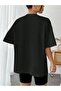 Starry Night T-Shirt - Black Printed Oversize Crew Neck Short Sleeve Loose Fit - 2