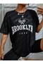 Brooklyn Racket 1898 T-shirt -black, Printed, Crew Neck, Printed, Short Sleeve, Boyfriend, Loose - 5