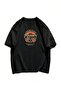 Repair Service T-Shirt - Black Printed Oversize Crew Neck Short Sleeve Loose - 2