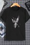 Harajuku Fairy Girl T-shirt - Black, Oversize, Printed, Crew Neck, Printed, Short Sleeve, Loose