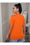 Women's Silhouette Figure T-shirt - orange, Printed, Crew Neck, Printed, Short Sleeve, Boyfriend, Loose - 2