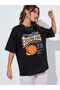 Basketball 76 Compelition T-Shirt - Black Printed Crew Neck Short Sleeve Loose - 3