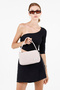 Cream Shk43 Single Compartment Canvas Fabric Daily Sports Women's Baguette Hand and Shoulder Bag L:14 E:24 W:7 - 3