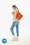 Orange U7 2 Compartments Large Volume Waterproof Fabric Women's Sports Daily Shoulder Bag B:35 E:35 - 4