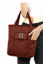 Tile Shk20 4 Compartment Zippered Canvas Fabric Daily Women's Shoulder Bag E:36 L:33 W:7 cm - 6